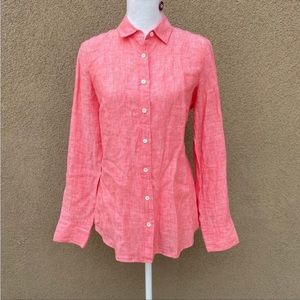 J crew botton down shirt blouse for women size 2 pink